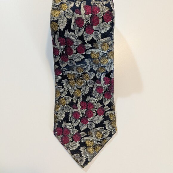 Hugo Boss Floral Raspberry Print Silk Tie - Made in Italy - Picture 4 of 9